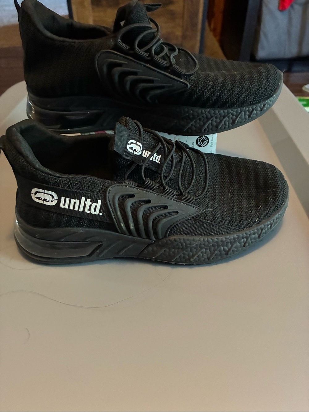 Ecko Unlimited Kids Black Knit Slip On Sneakers